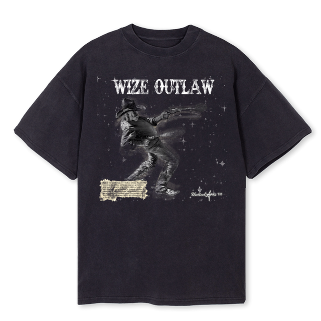 WIZE ONEZD Vintage Black Oversized Tee.