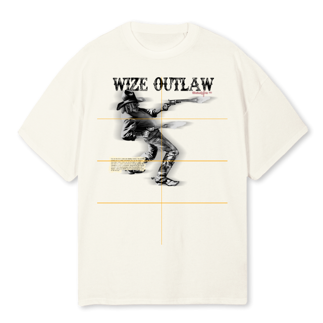 VINTAGE OUTLAW Cream Oversized Tee.