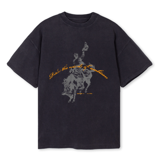 RODEOTESTONE Vintage Black Oversized Tee.