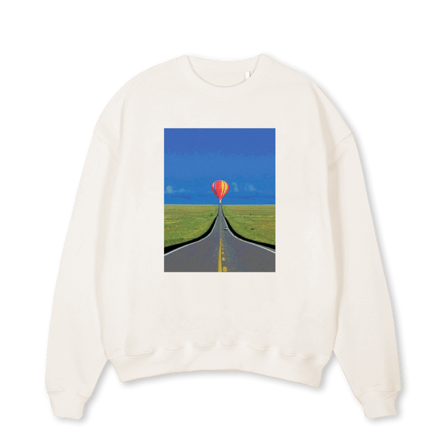 VWCREWBALLOON Vintage White Oversized Crewneck Sweater.