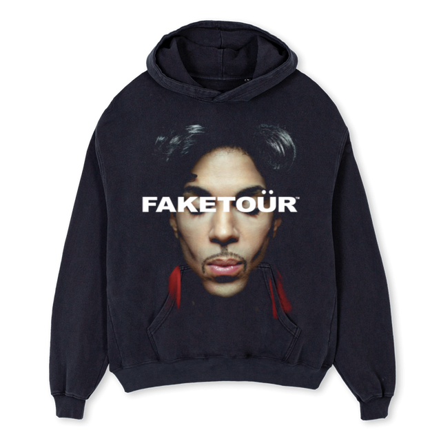 PRNC FAKETOUR Vintage Black Oversized Hoodie.