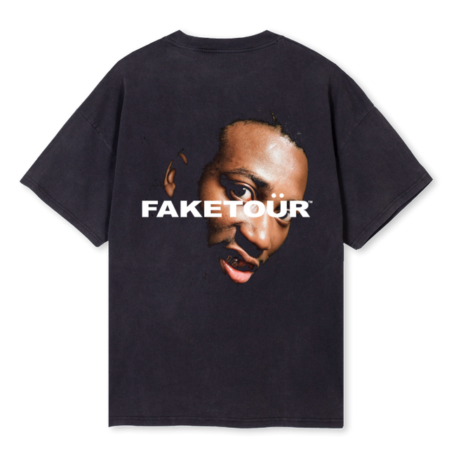 ODB FAKETOUR Vintage Black Oversized Tee.