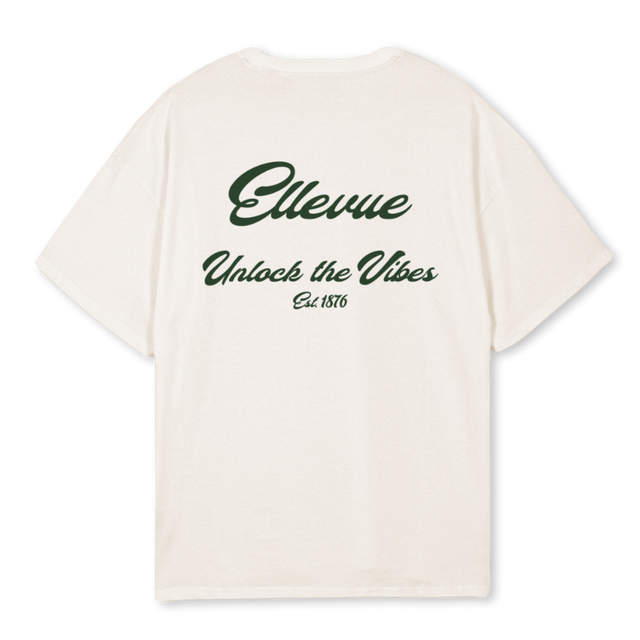 VINTAGEWHITEELLEVUE Vintage White Oversized Tee.
