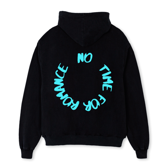 NTFRHOODIE Black Oversized Zipped Hoodie.