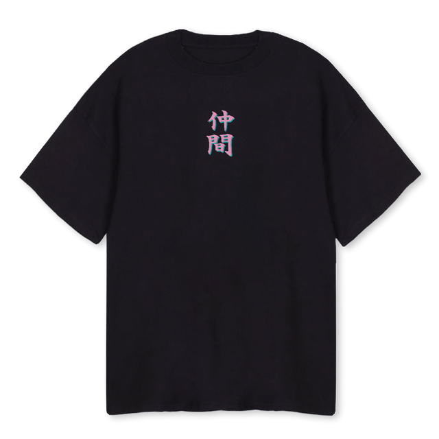 KANJIXBLACK Black Oversized Tee.