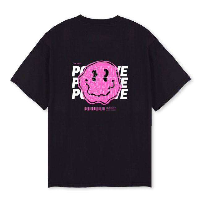 POSITIVE Black Oversized Tee.