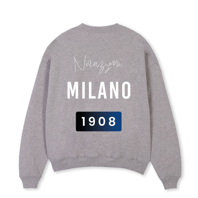 NERAZZURRITHREESWEAT Grey Marl Oversized Crewneck Sweater.