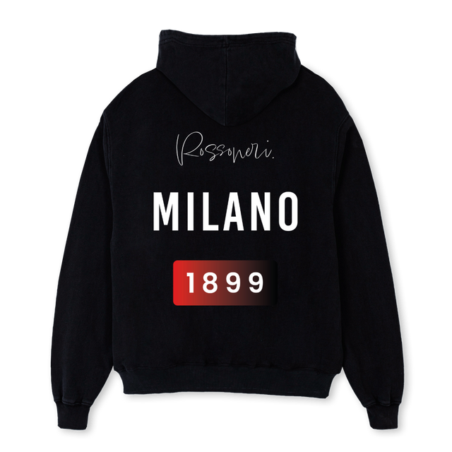 ROSSONERITHREEHOODIE Black Oversized Hoodie.