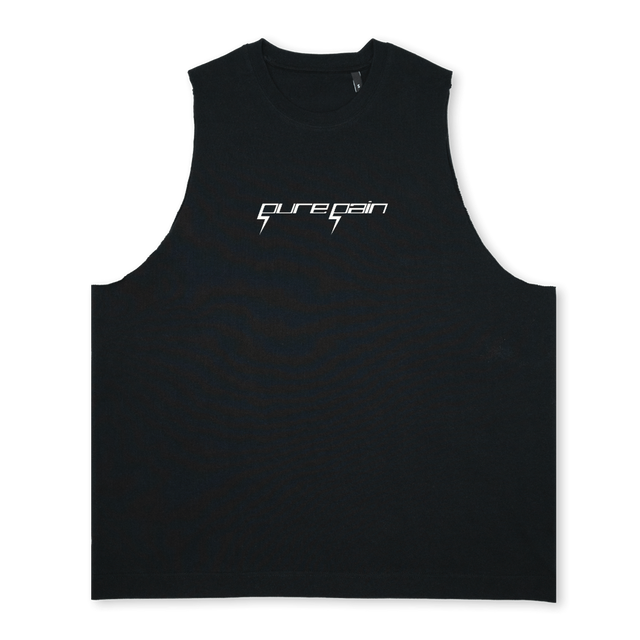 PPTANKTOP Deep Black Oversized Vest.