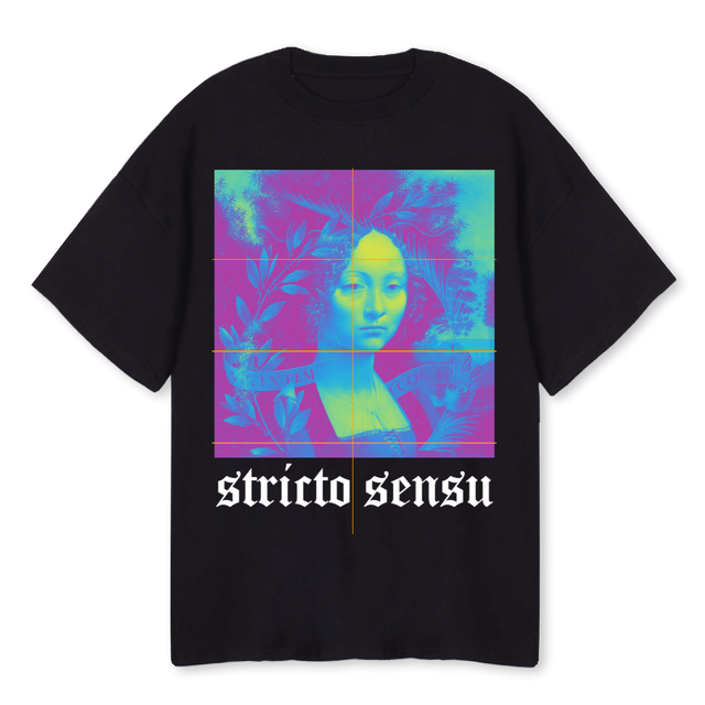 STRICTOBLACK  Black Oversized Tee.