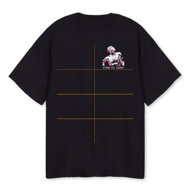 STRICTOGREEK Black Oversized Tee.