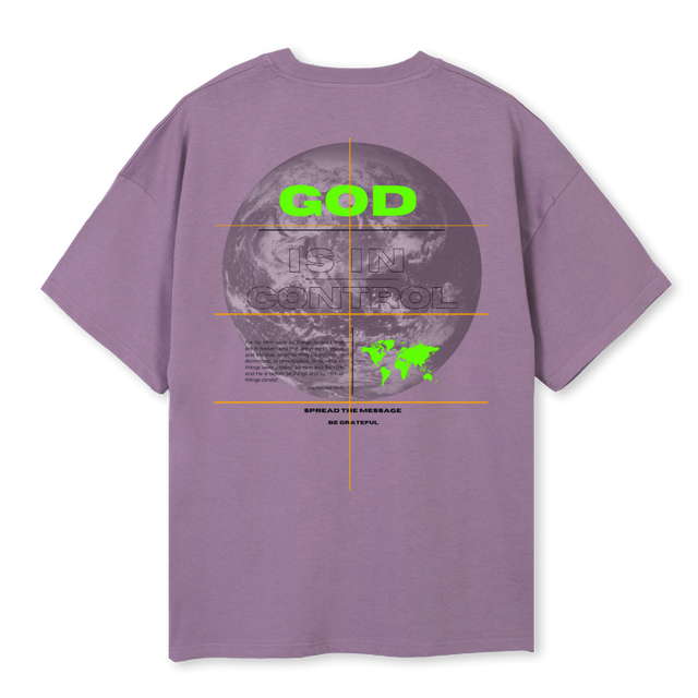 BG GOD IN CONTROLE  Purple Oversized Tee.
