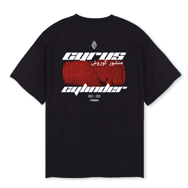 CYRUS CYLINDER Black Oversized Tee.