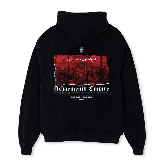 ACHAEMENID EMPIRE Black Oversized Hoodie.