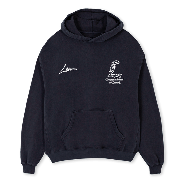 FRONTLOGOBACKLACNOIR Vintage Black Oversized Hoodie.