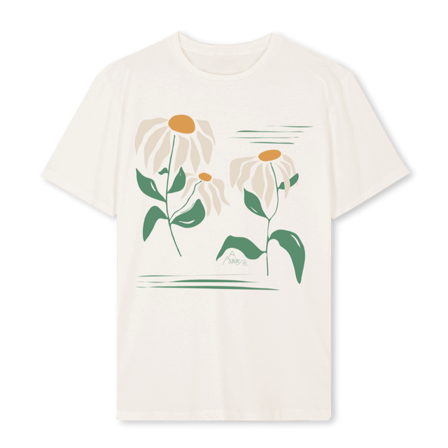FLOWERTHSHIRTWHITE Vintage White Regular Tee.