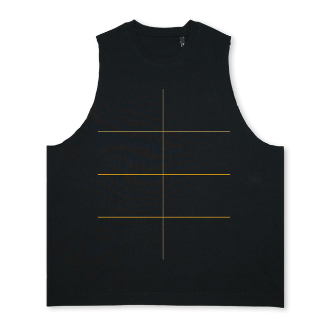 GF TRAINING VEST Deep Black Oversized Vest.
