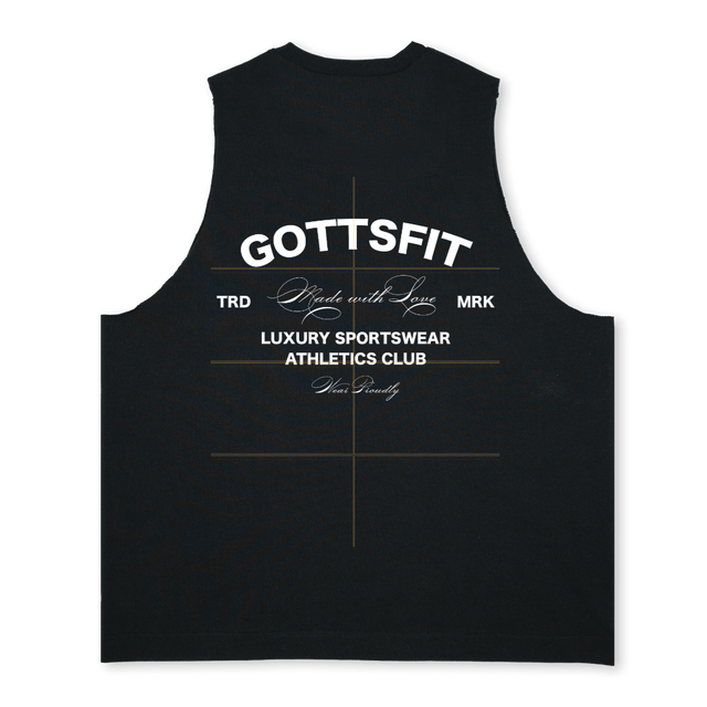 GF TRAINING VEST Deep Black Oversized Vest.