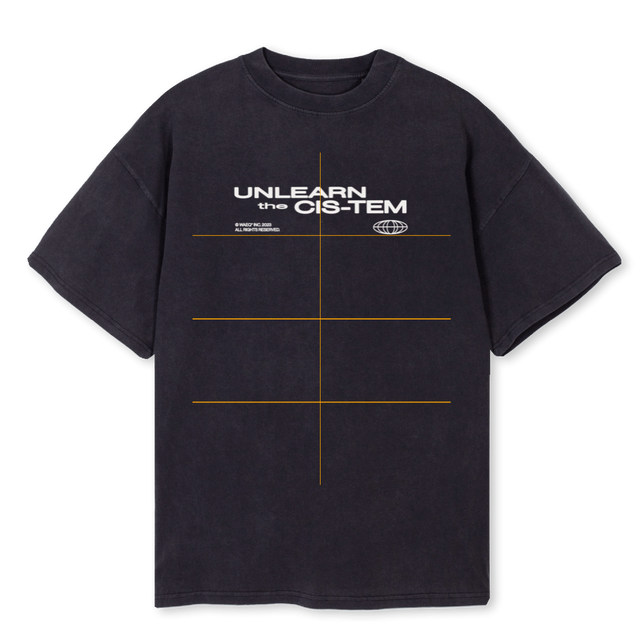 WAEBLK Vintage Black Oversized Tee.