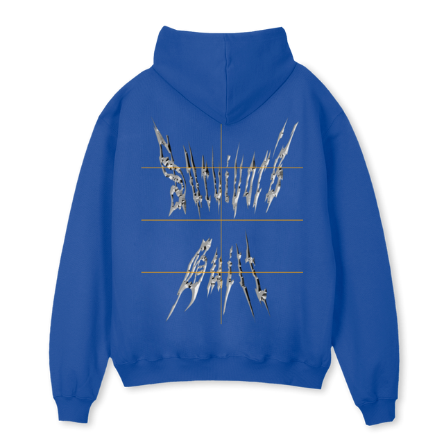 SURVIVORS GUILT Cobalt Blue Oversized Hoodie.