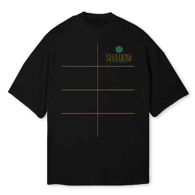 UPDATED GREEN Black Oversized Mock Neck Tee.