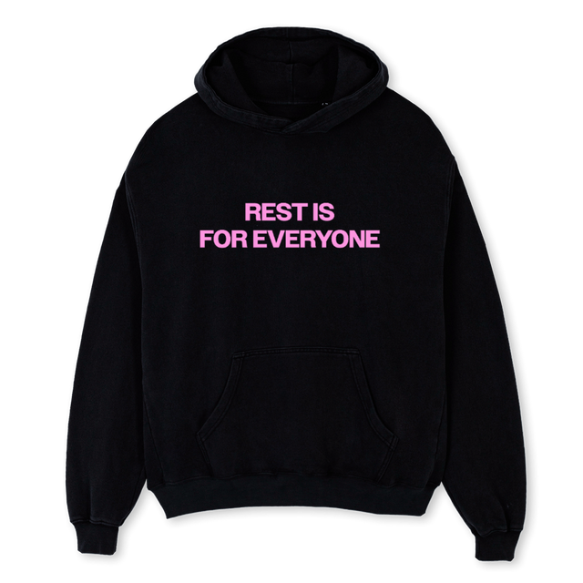REST Black Oversized Hoodie.