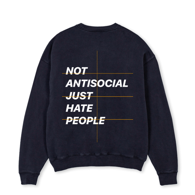 NAJHPC Vintage Black Oversized Crewneck Sweater.