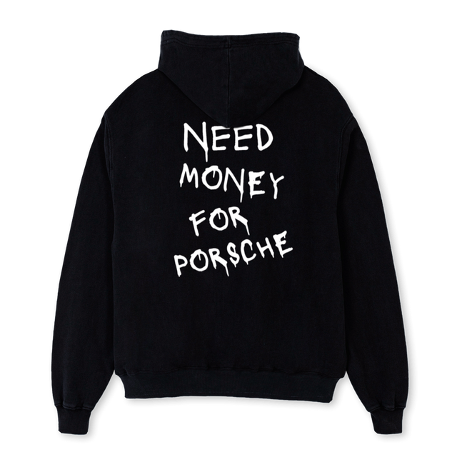 BLACKHOODIEPORSCHE Black Oversized Hoodie.