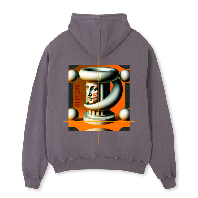 EMPYREAN  Pigment Grey Oversized Hoodie.