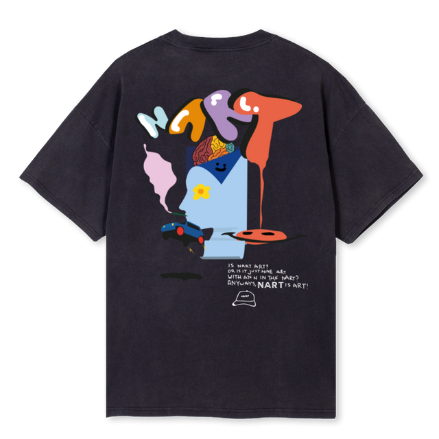 NARTFIRSTTSHIRT Vintage Black Oversized Tee.