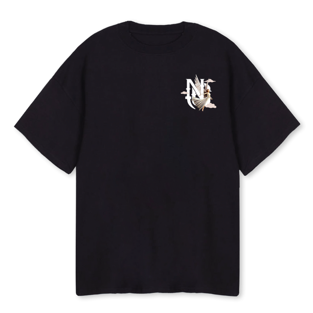 NCANGELBLACK Black Oversized Tee.