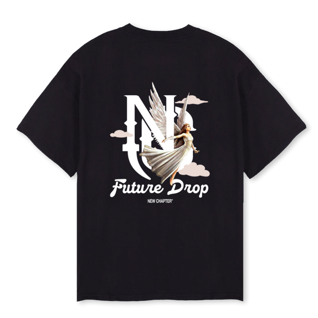 NCANGELBLACK Black Oversized Tee.