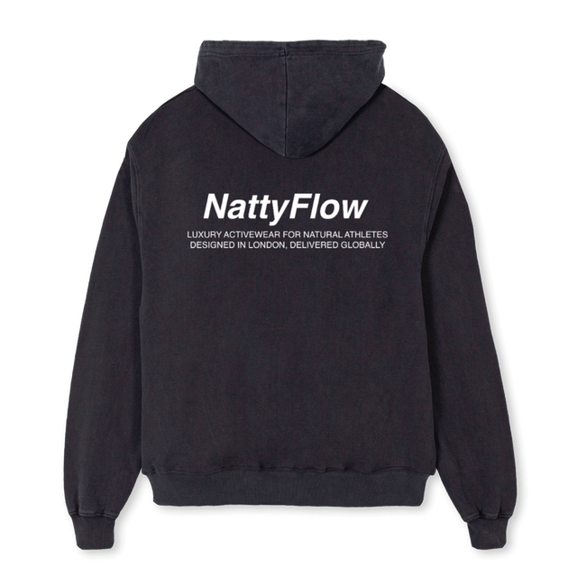 FOUNDERSCLUBHOODIE Vintage Black Oversized Zipped Hoodie.