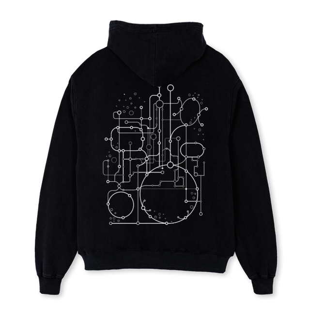 CLZIP Black Oversized Zipped Hoodie.