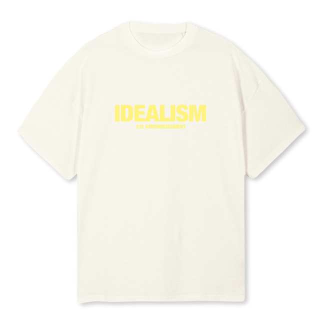 IDEALISM Cream Oversized Tee.