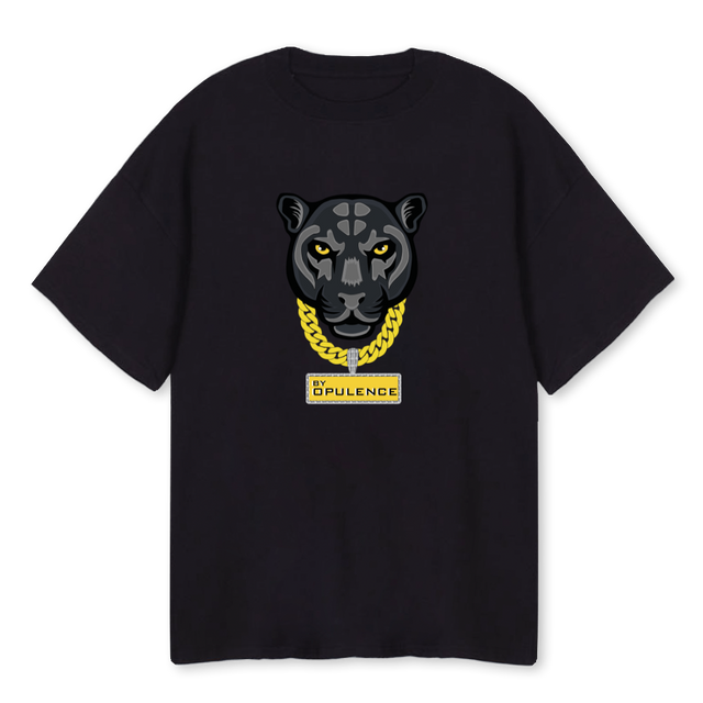 PANTHERTEE Black Oversized Tee.