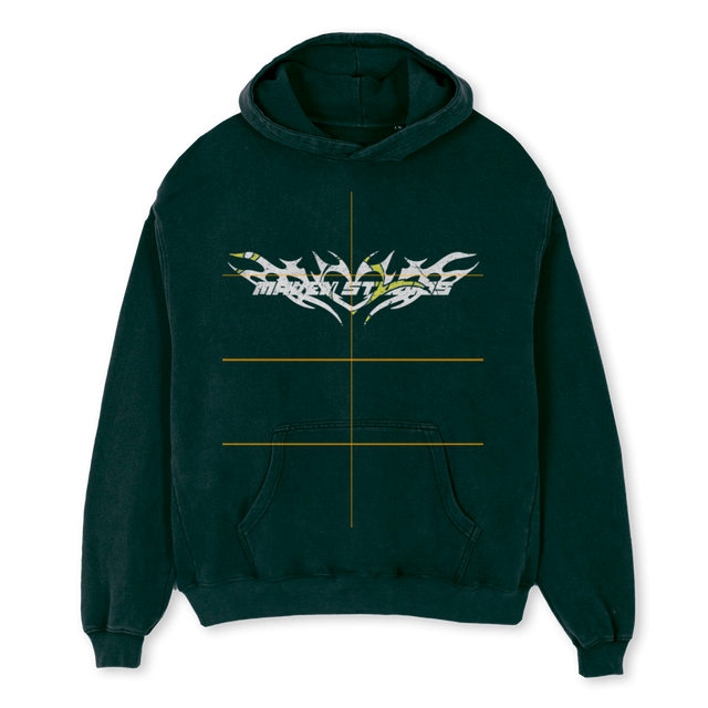 CYBERSIGILISM Wild Green Oversized Hoodie.