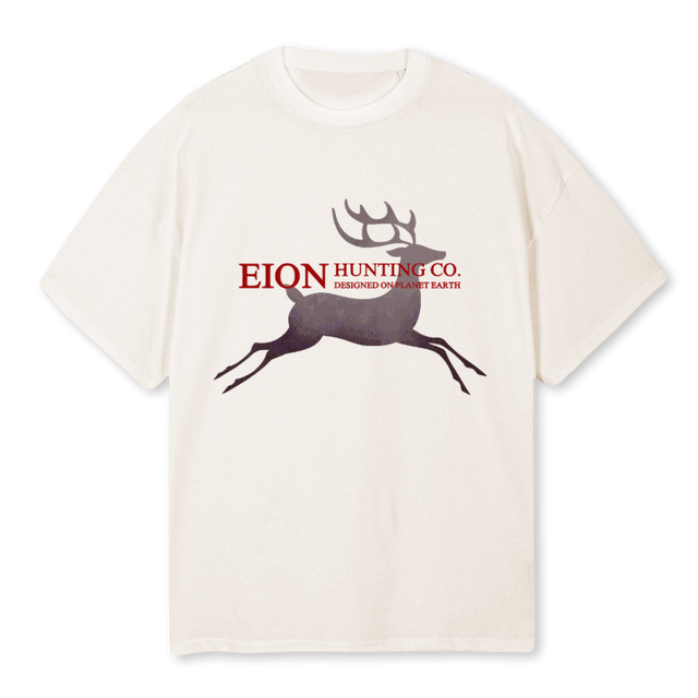 DEER Vintage White Oversized Tee.