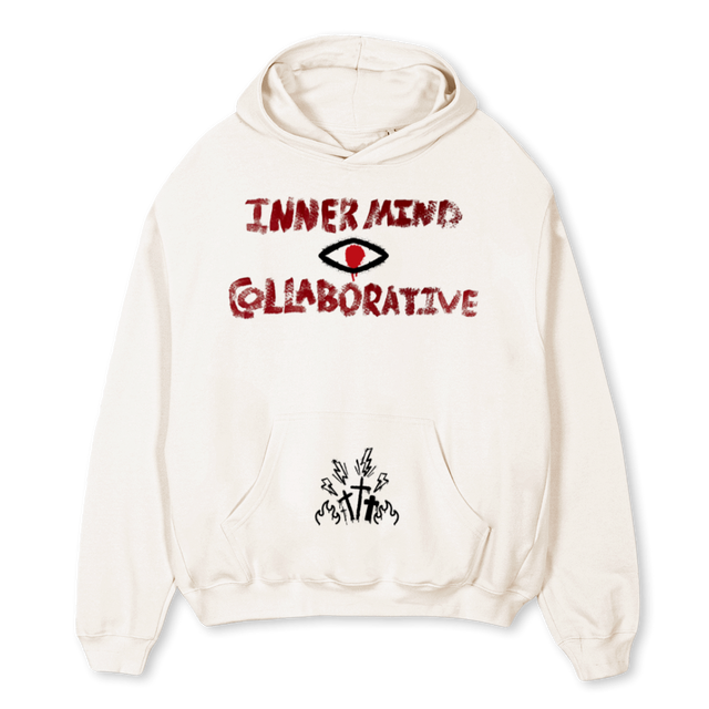 KILLRINSTNCT Vintage White Oversized Hoodie.