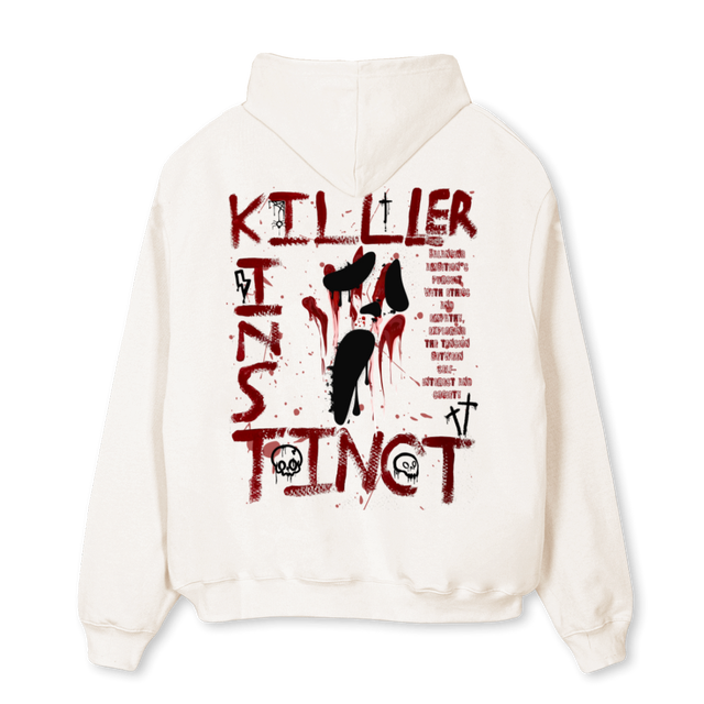 KILLRINSTNCT Vintage White Oversized Hoodie.