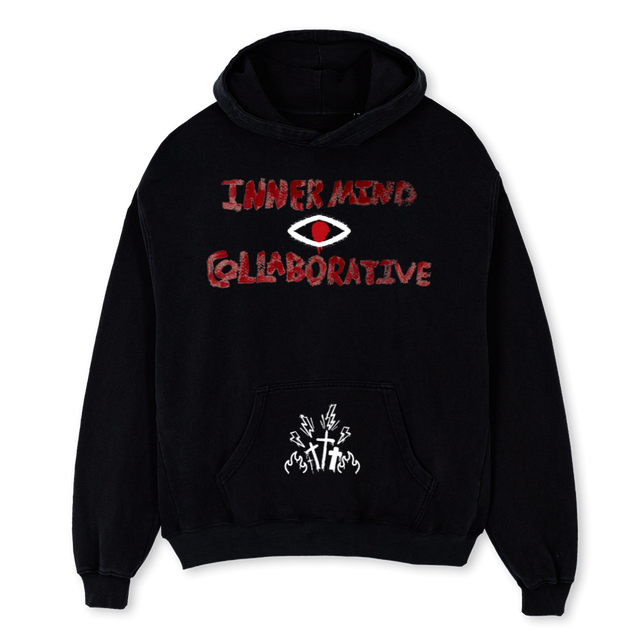 EVILEYE Black Oversized Hoodie.