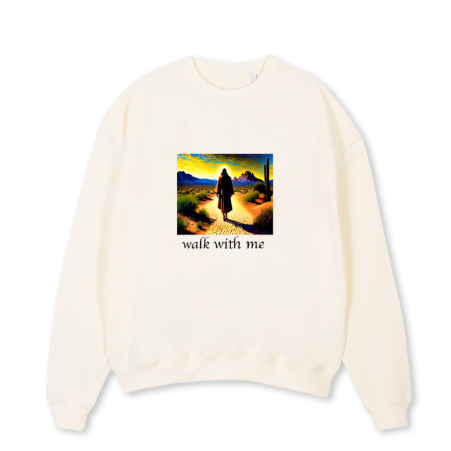 WWMVWCN Cream Oversized Crewneck Sweater.