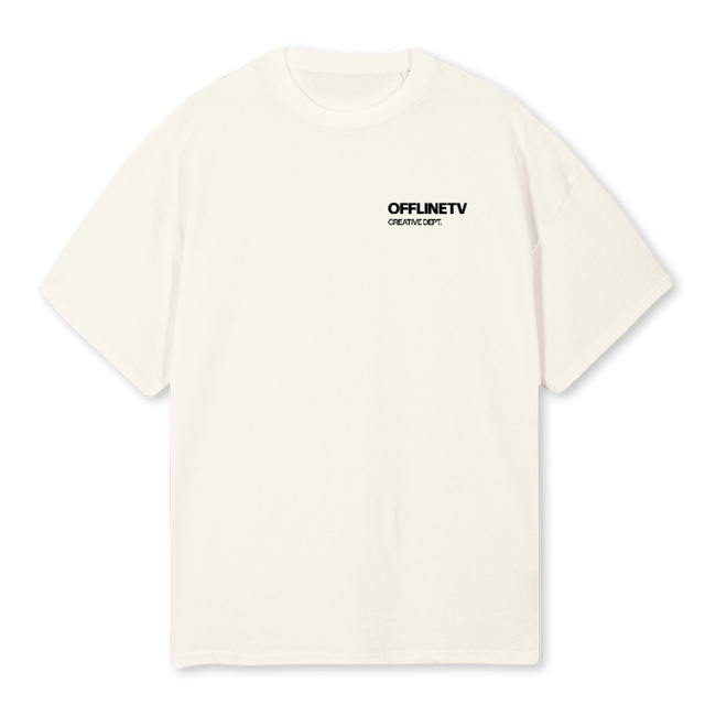CLEANWHITE2 Cream Oversized Tee.