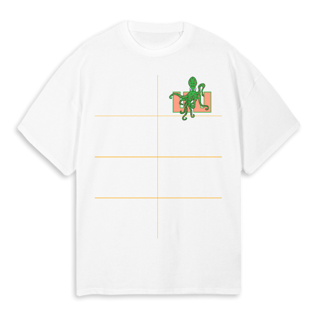 OCTOPUSSY  White Oversized Tee.