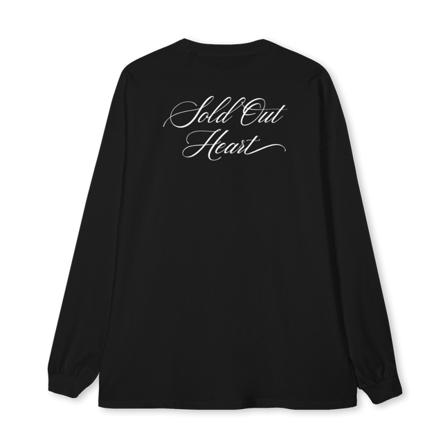 SOLDOUTHEARTLSFRONTH Black Oversized LS Tee.