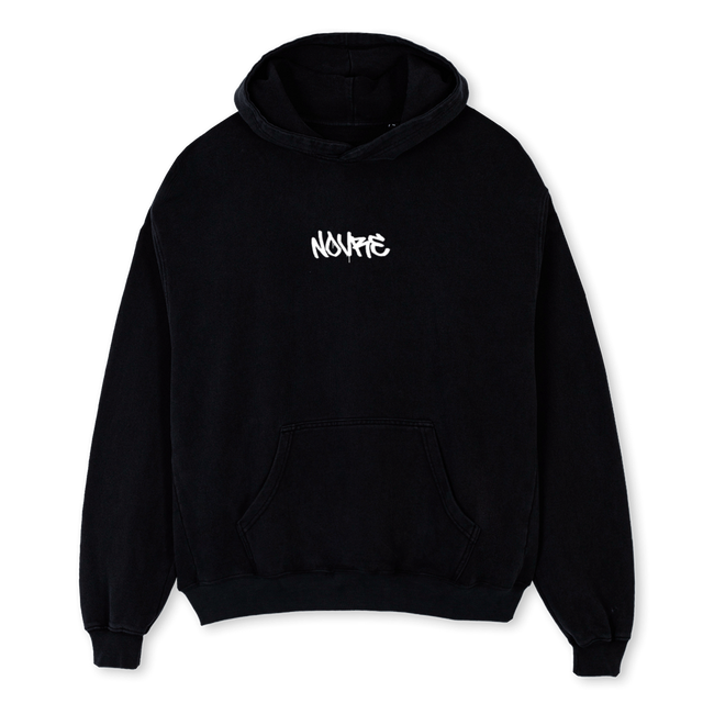 NOVREGRAFITTI Black Oversized Hoodie.