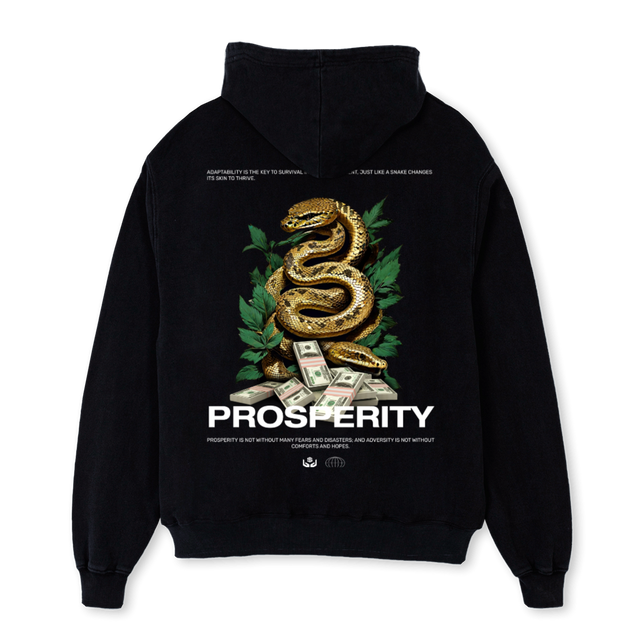 PROSPERITYHIGH Black Oversized Hoodie.