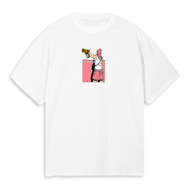 GUNMAN  White Oversized Tee.