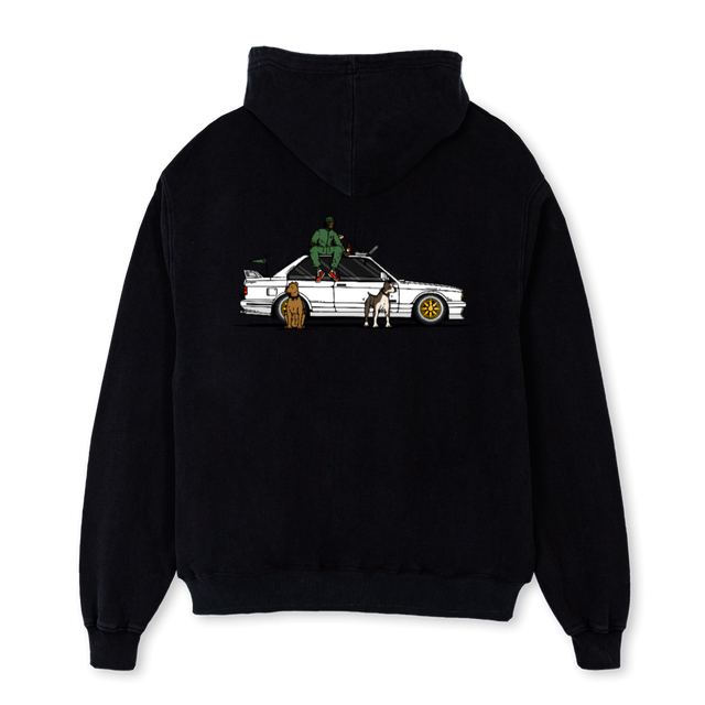 WHIPPIN Black Oversized Hoodie.