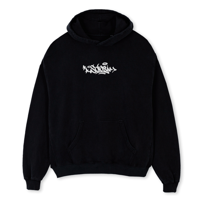 STONER Black Oversized Hoodie.